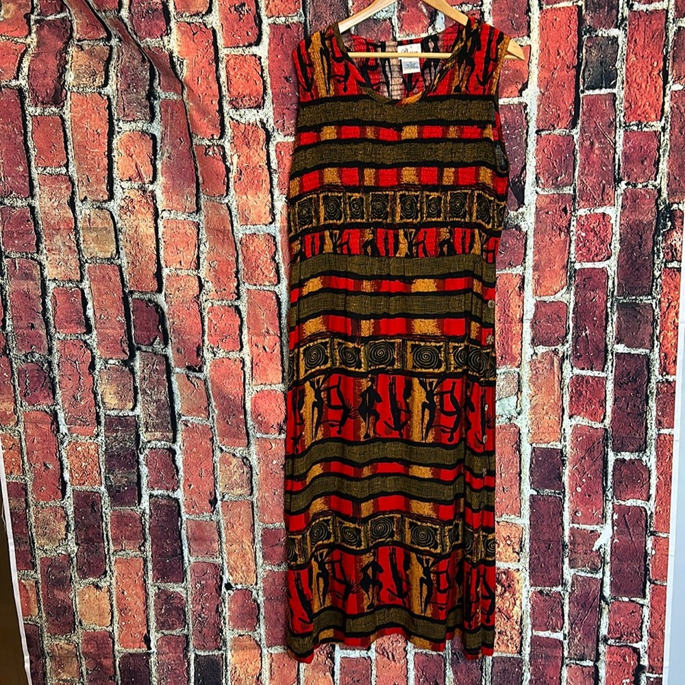 80’s Vintage Darian Women's Size 12 Sleeveless Maxi Colorful Dress